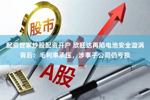 配资世家炒股配资开户 欣旺达再陷电池安全漩涡背后：毛利率承压，涉事子公司仍亏损