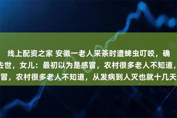 线上配资之家 安徽一老人采茶时遭蜱虫叮咬，确诊感染新型布尼亚病毒去世，女儿：最初以为是感冒，农村很多老人不知道，从发病到人灭也就十几天